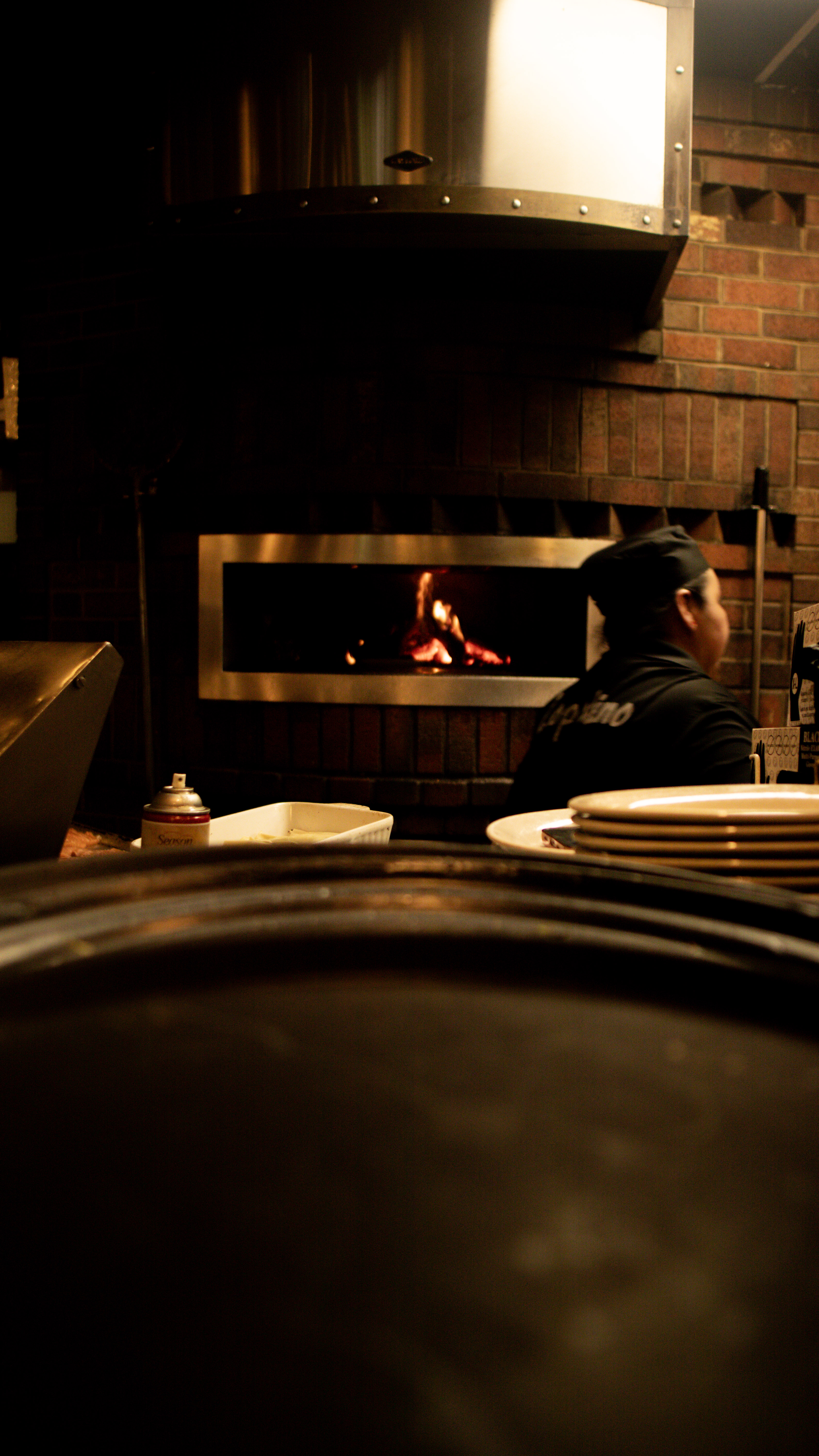 Restaurant atmosphere - wood fire kitchen