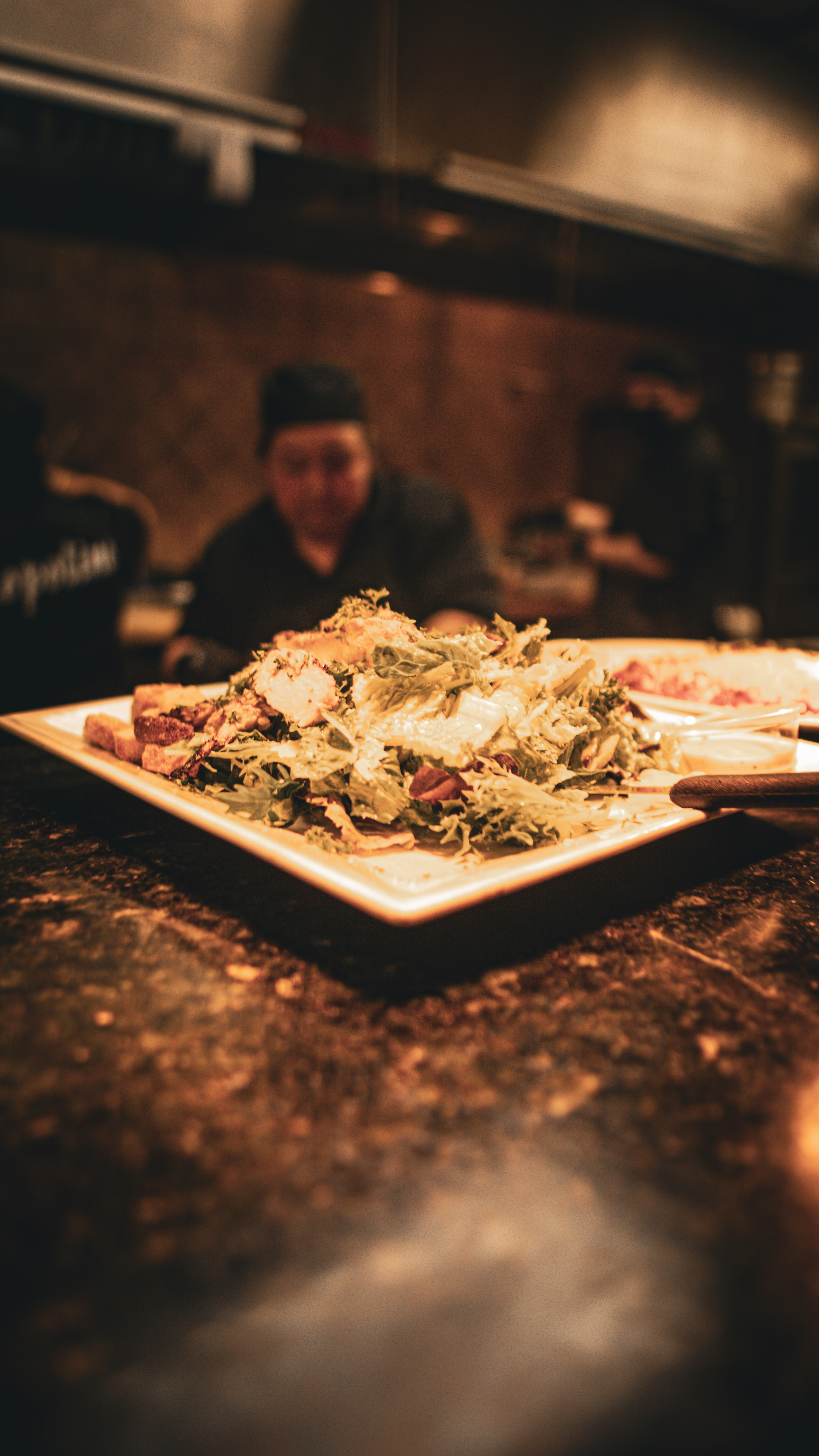 Food photography - salad with steam