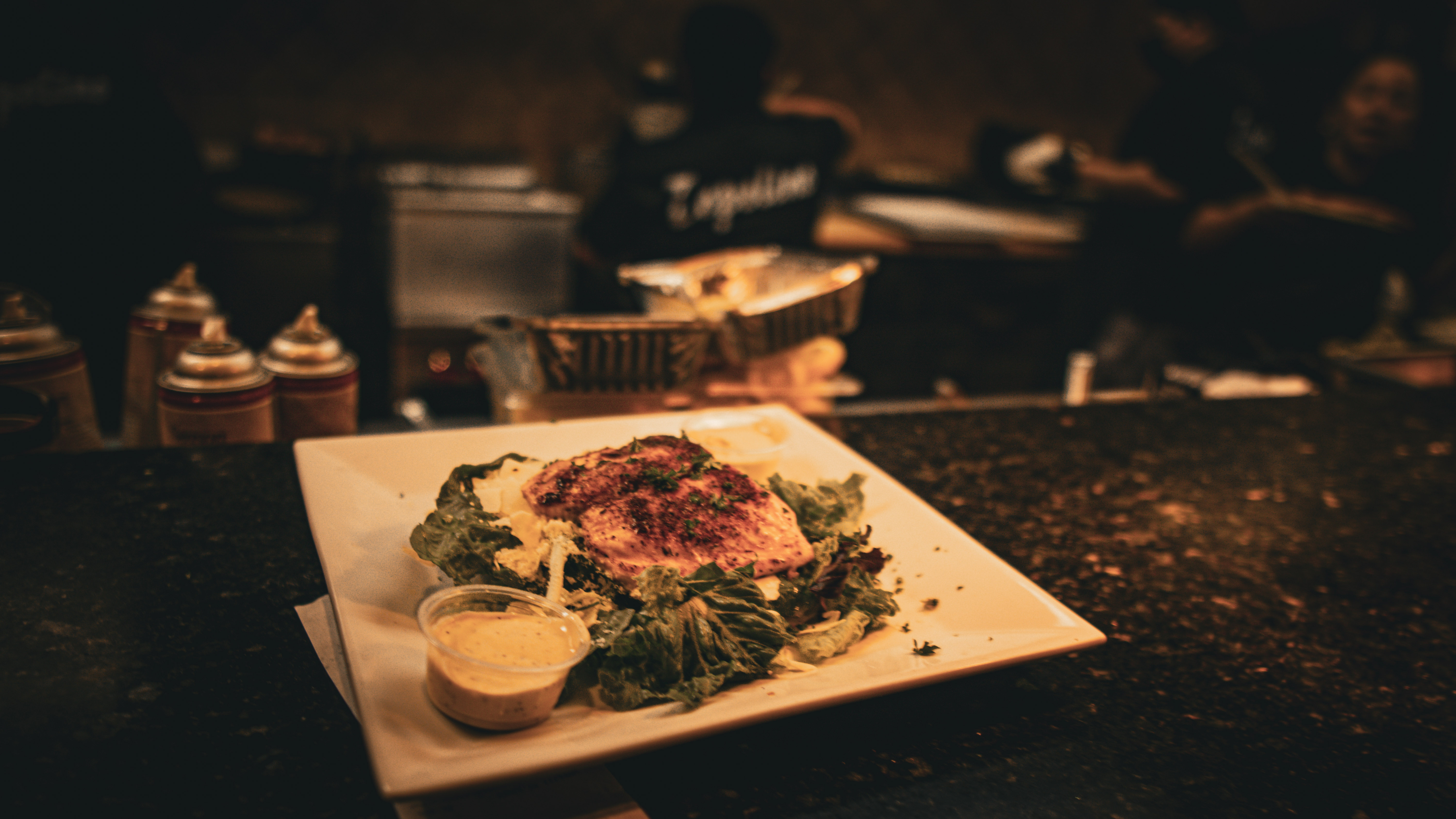 Food photography - grilled salmon salad